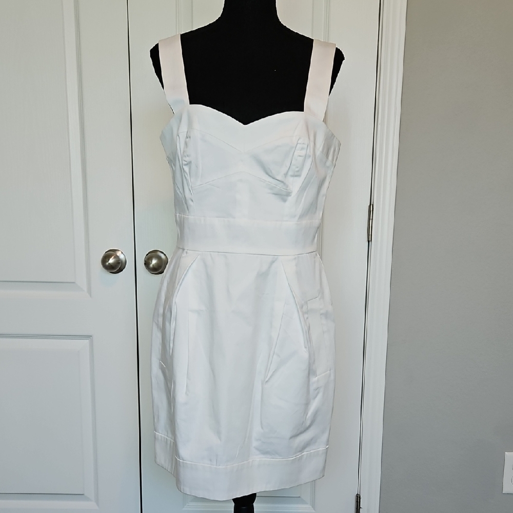 French Connection White Fit & Flare Dress – Size 10 (NWT)